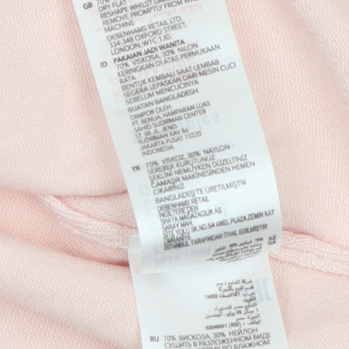 Principles Women Pink 3/4 Sleeve Open Front Knit Cardigan Size 14