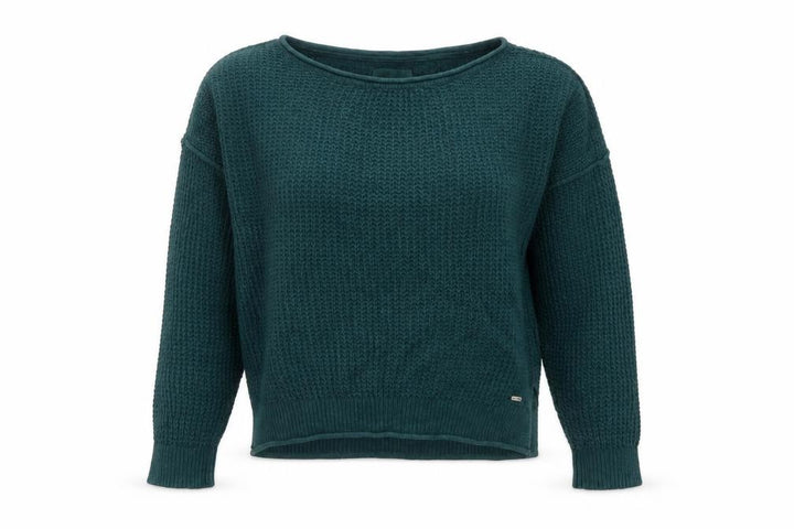 Hollister Womens Green Waffle Knit Long Sleeve Pullover Jumper XS