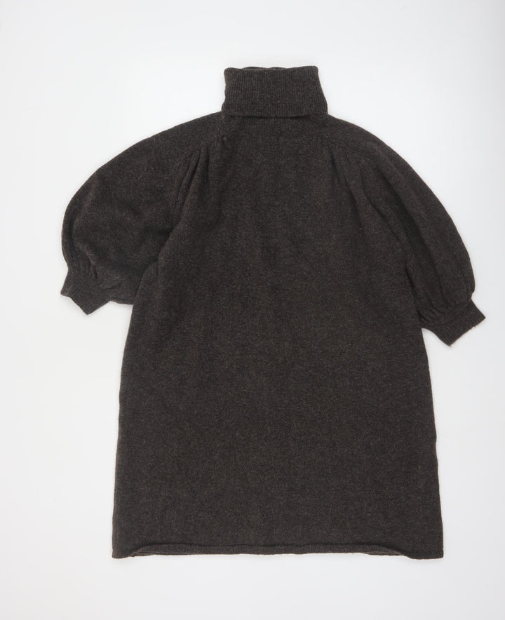 Zara Womens Brown Roll Neck Relaxed Fit Wool Blend Jumper Size 14