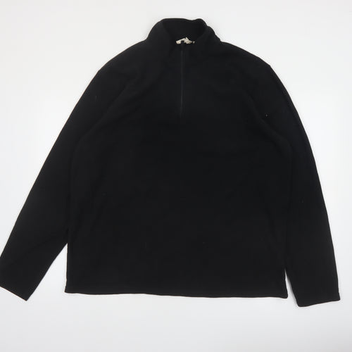 Mountain Warehouse Men's Black XL 1/2 Zip Fleece Sweatshirt