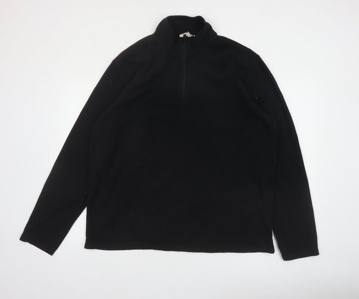 Mountain Warehouse Men's Black XL 1/2 Zip Fleece Sweatshirt