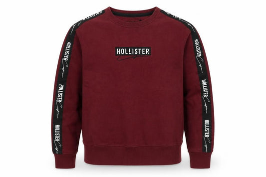 Hollister Men's Burgundy Logo Sweatshirt XS Crew Neck Pullover