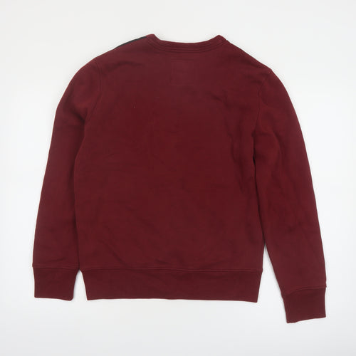Hollister Men's Burgundy Logo Sweatshirt XS Crew Neck Pullover