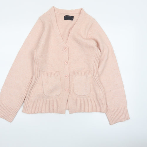 ASOS Women Pink XS Button Cardigan V-Neck Knit Jumper