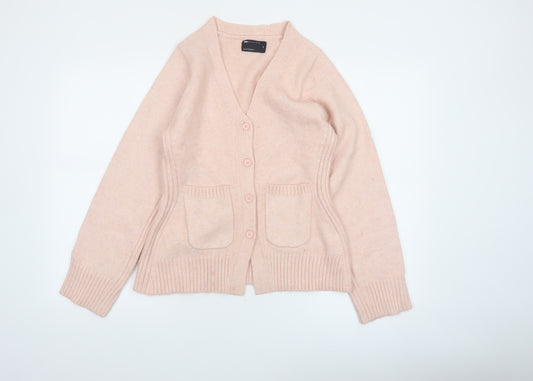 ASOS Women Pink XS Button Cardigan V-Neck Knit Jumper
