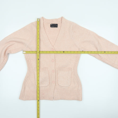 ASOS Women Pink XS Button Cardigan V-Neck Knit Jumper