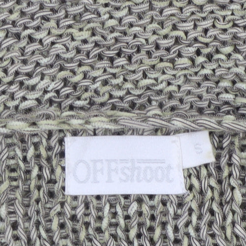 OFFshoot Women's Grey Chunky Knit V-Neck Jumper Size S