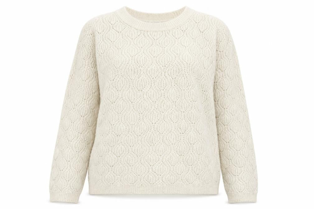 FatFace Women's Ivory Cable-Knit Pullover Jumper Size 10