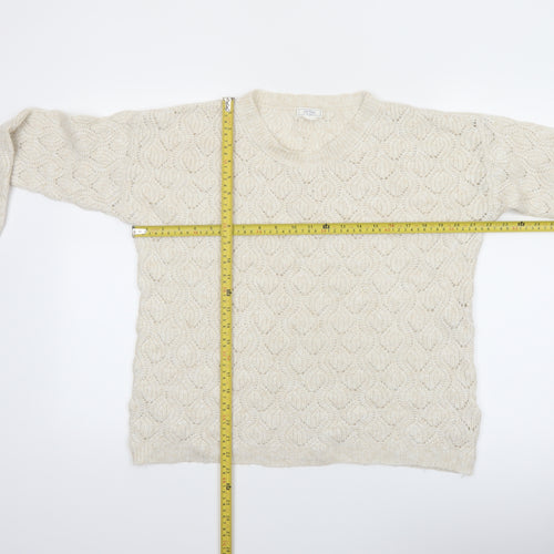 Fat Face Women's Ivory Cable-Knit Pullover Jumper Size 10