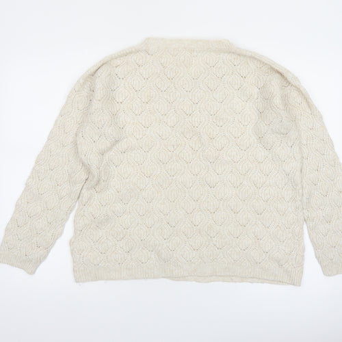 Fat Face Women's Ivory Cable-Knit Pullover Jumper Size 10