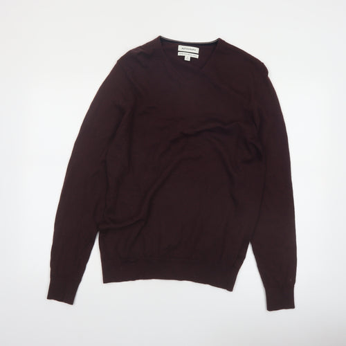 Marks and Spencer Men’s Brown Merino Wool V-Neck Jumper M