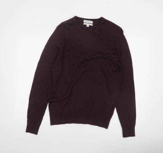 Marks and Spencer Men’s Brown Merino Wool V-Neck Jumper M