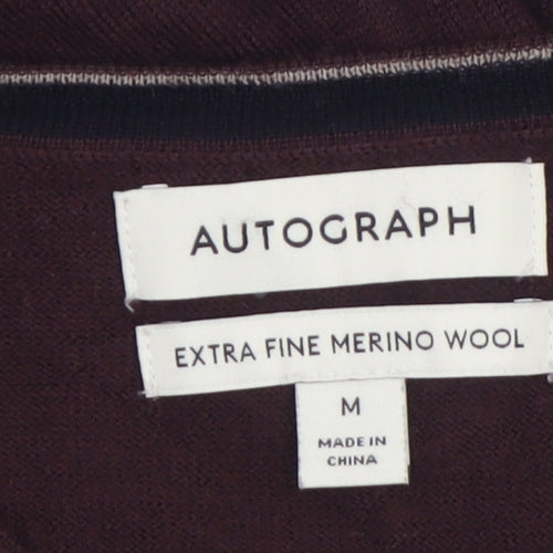 Marks and Spencer Men’s Brown Merino Wool V-Neck Jumper M