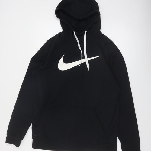 Nike Men Black Dri-FIT Pullover Hoodie L Sportswear