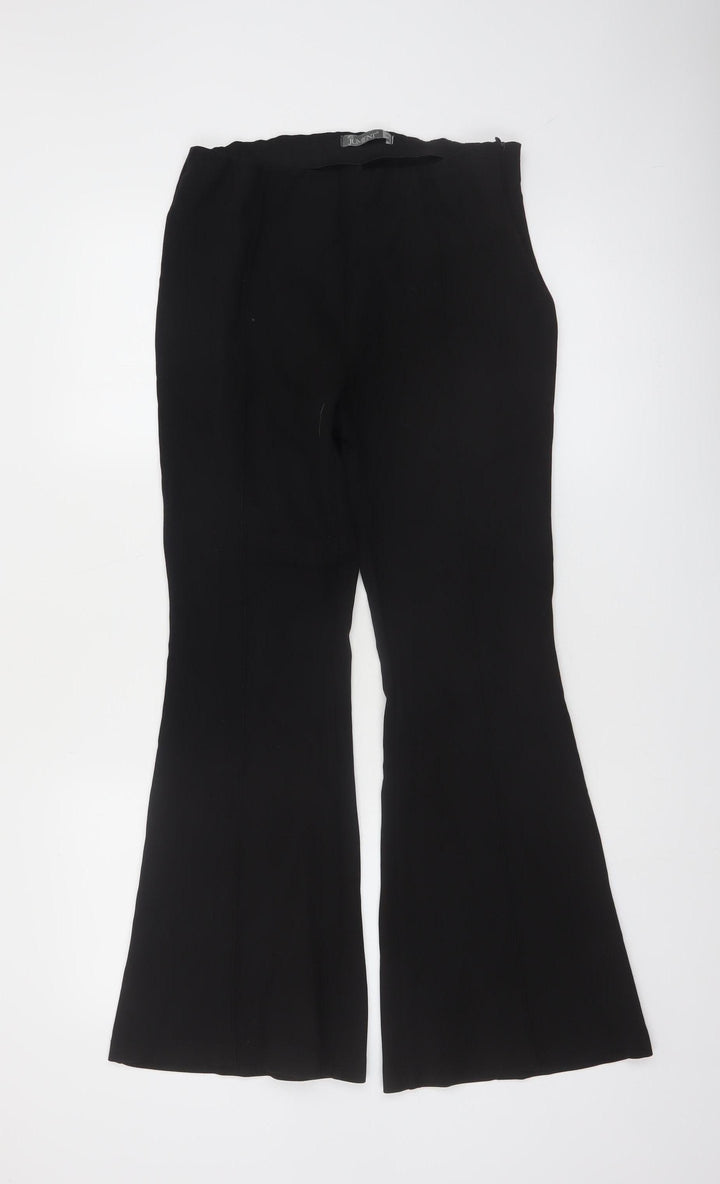 Jument Womens Black Size 12 Flared Stretch Trousers