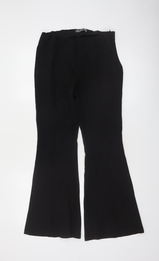 Jument Womens Black Size 12 Flared Stretch Trousers