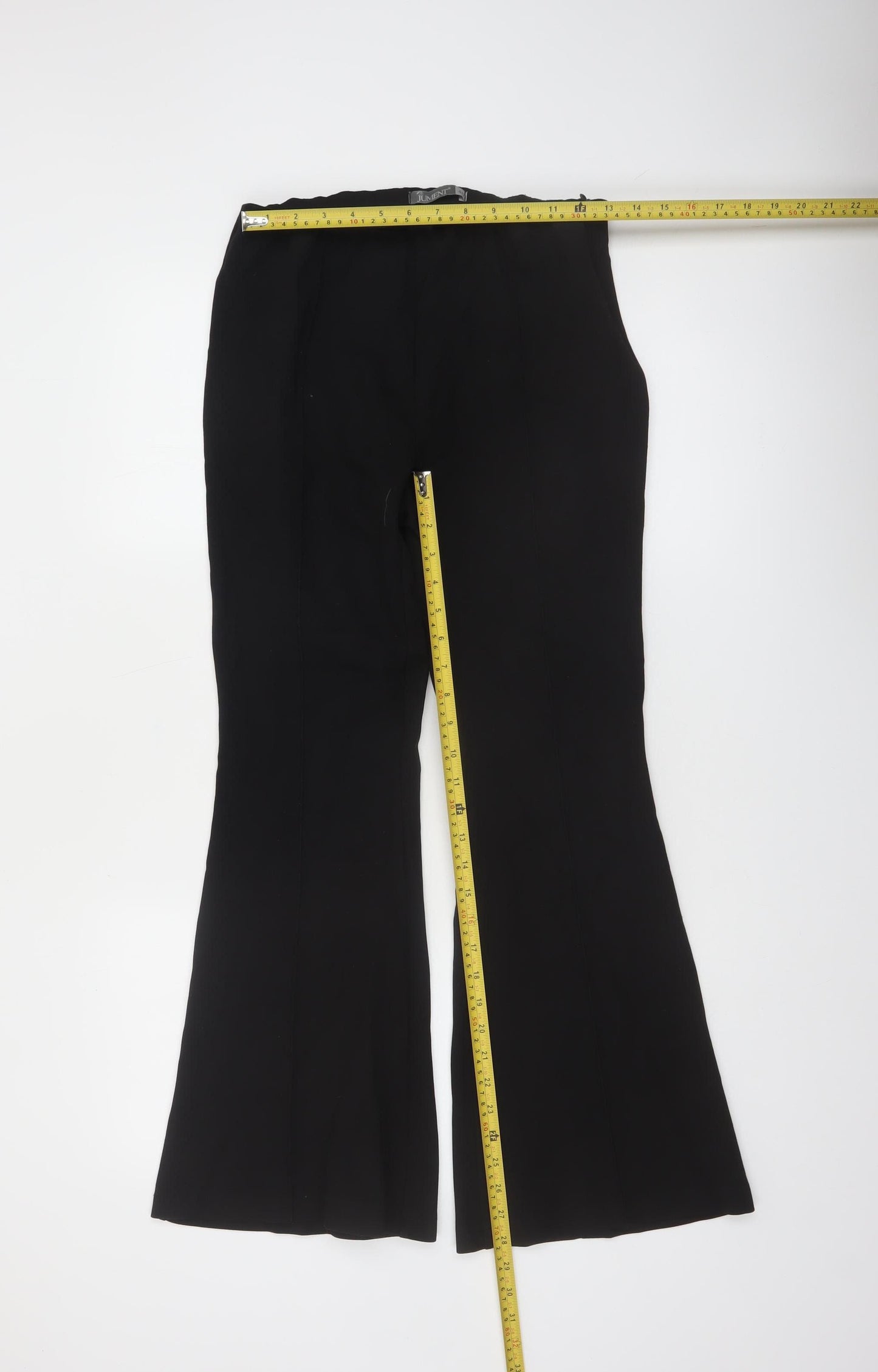 Jument Womens Black Size 12 Flared Stretch Trousers