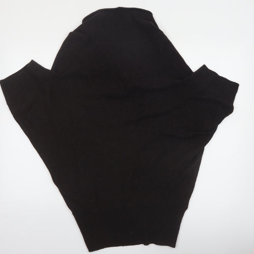 Topshop Women Black Wool Blend Cowl Neck Short Sleeve Jumper UK 6