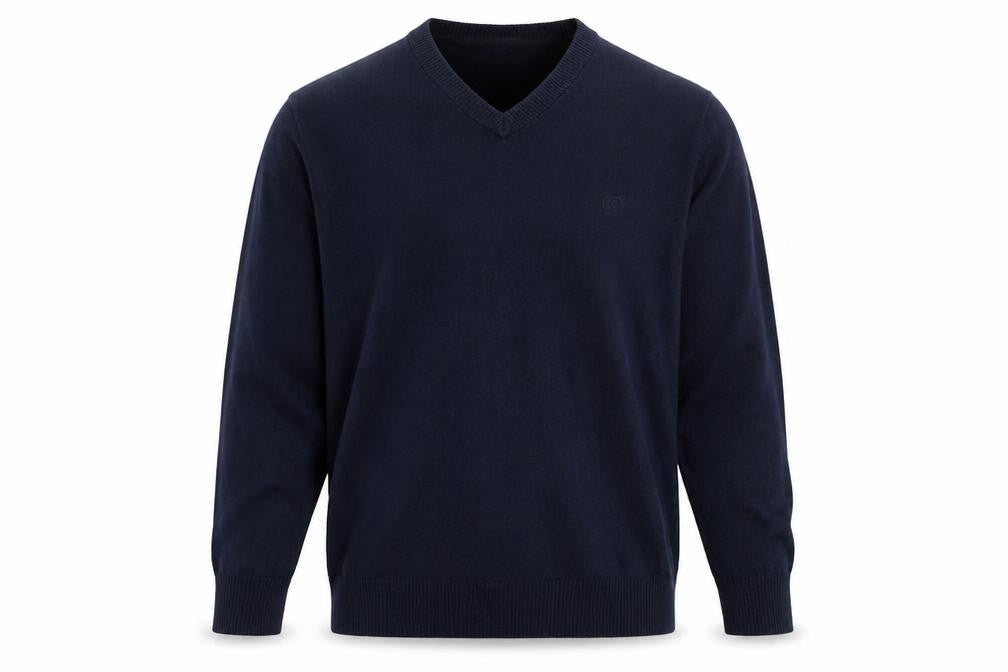 FatFace Men’s Blue XL V-Neck Cotton Cashmere Jumper