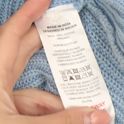 Lucy & Yak Women’s Blue V-Neck Cotton Knit Cardigan Medium