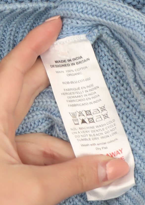 Lucy & Yak Women’s Blue V-Neck Cotton Knit Cardigan Medium