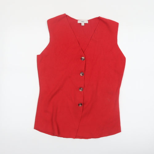 Marks and Spencer Womens Red Sleeveless Button Blouse M