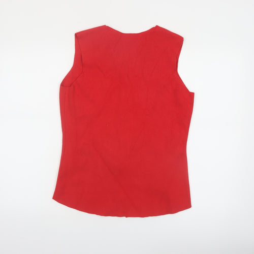 Marks and Spencer Womens Red Sleeveless Button Blouse M
