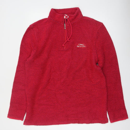 Weird Fish Men's Red 1/4 Zip Pullover Knit Sweatshirt Size L