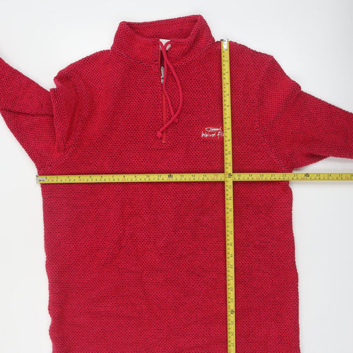 Weird Fish Men's Red 1/4 Zip Pullover Knit Sweatshirt Size L