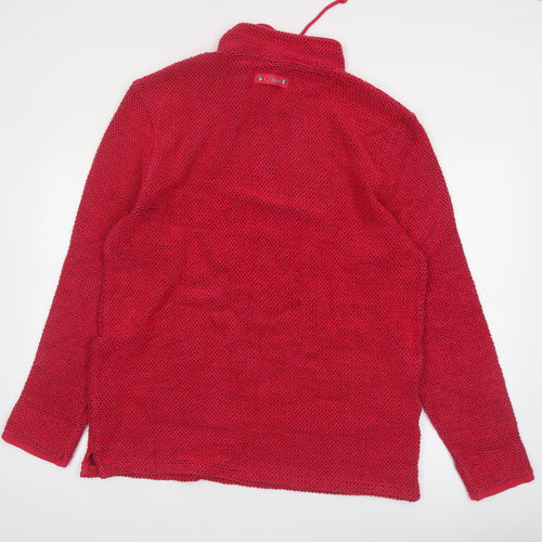 Weird Fish Men's Red 1/4 Zip Pullover Knit Sweatshirt Size L