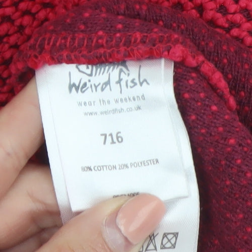 Weird Fish Men's Red 1/4 Zip Pullover Knit Sweatshirt Size L