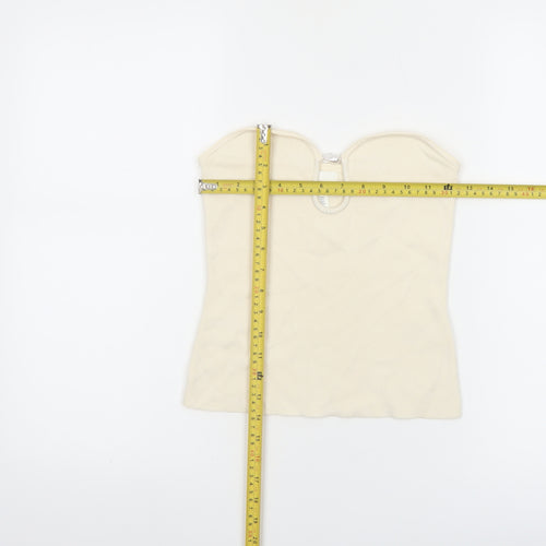 H&M Women Ivory Strapless Camisole Top Size S