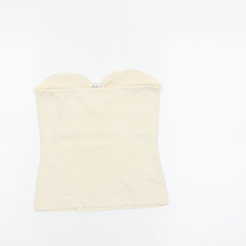 H&M Women Ivory Strapless Camisole Top Size S