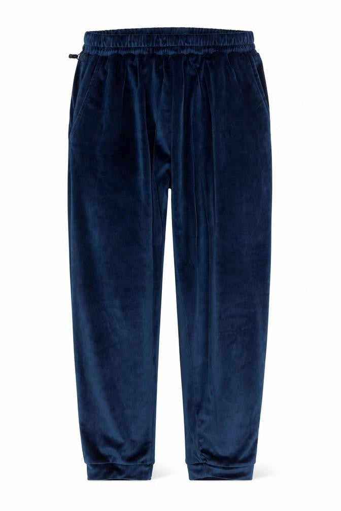 Front view of Neudis Women's Blue Velour Jogger Trousers, size S