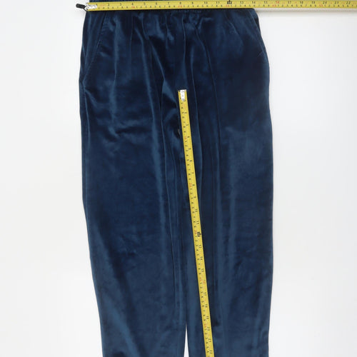 Neudis Women's Blue Velour Jogger Trousers Size S