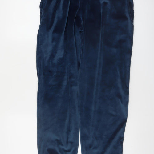 Neudis Women's Blue Velour Jogger Trousers Size S