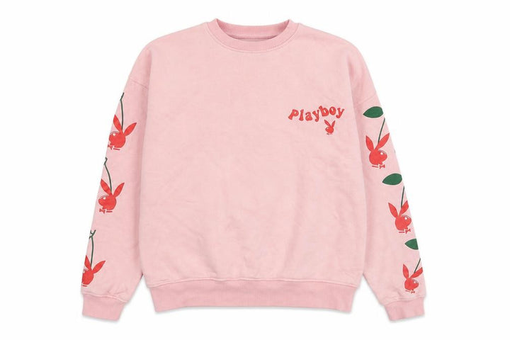 Playboy x Missguided Pink Crew Neck Sweatshirt UK 6 Women's Cotton Blend
