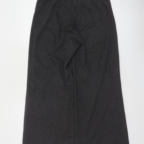 Marks and Spencer Women Grey Wide-Leg Knit Viscose Trousers Size 12