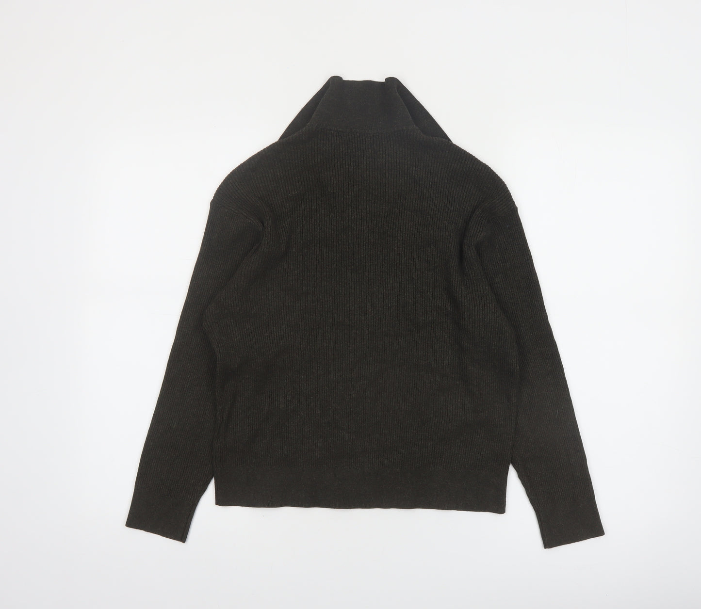 Uniqlo Womens Brown Collared Knit Pullover Jumper Size M