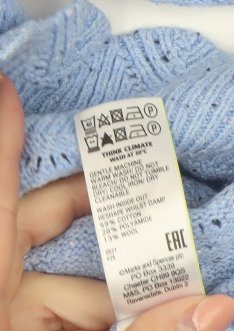 Marks and Spencer Per Una Blue Open-Knit Jumper Women’s Size 16