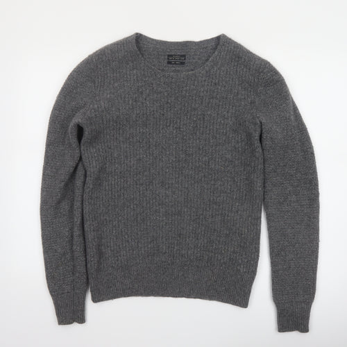 AllSaints Men's Grey Wool Blend Crew Neck Jumper Size S
