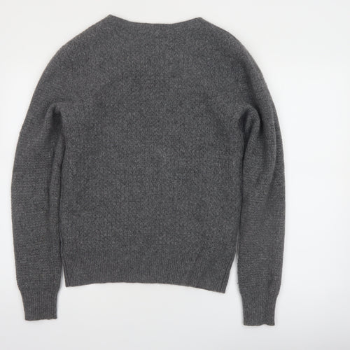 AllSaints Men's Grey Wool Blend Crew Neck Jumper Size S