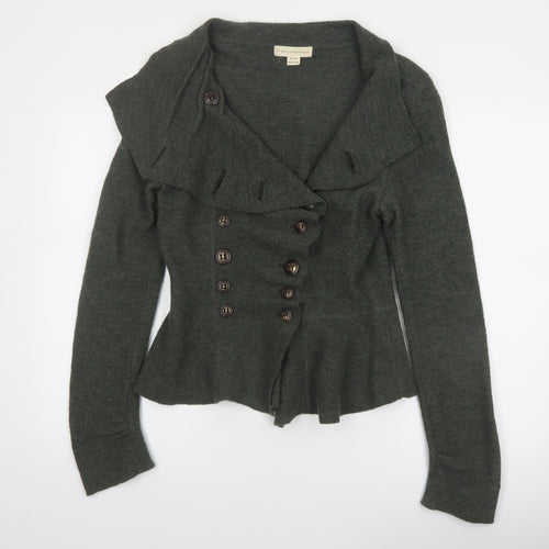 By Gro Abrahamsson Women’s Grey Wool Cardigan Size 12 Button Front