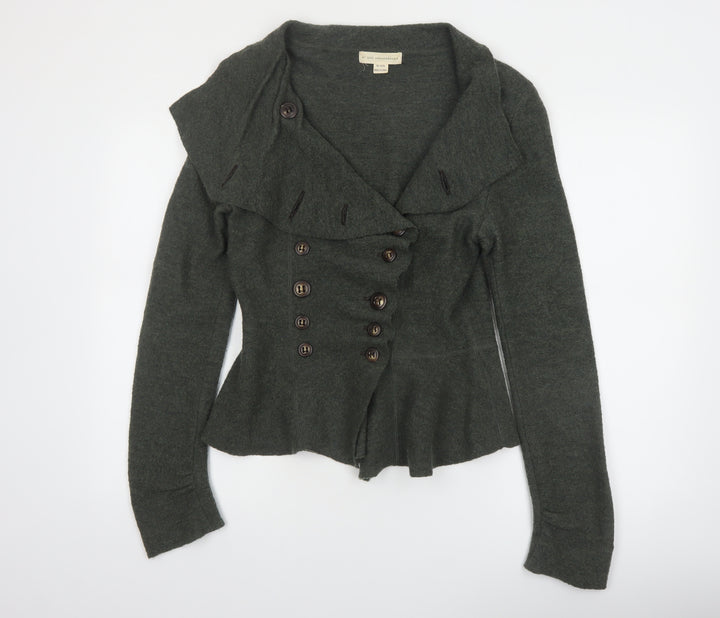 By Gro Abrahamsson Women’s Grey Wool Cardigan Size 12 Button Front