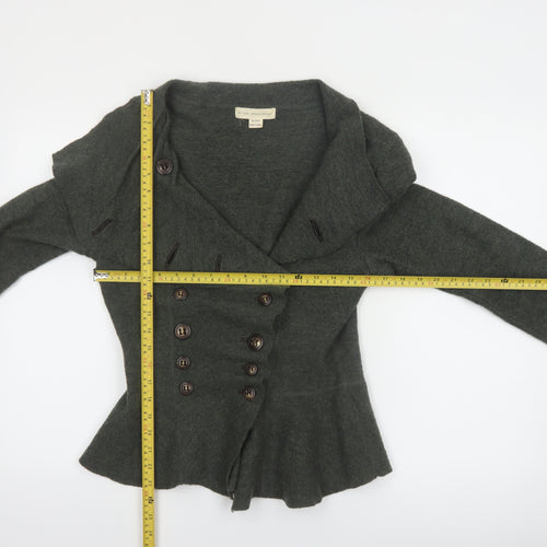 By Gro Abrahamsson Women’s Grey Wool Cardigan Size 12 Button Front