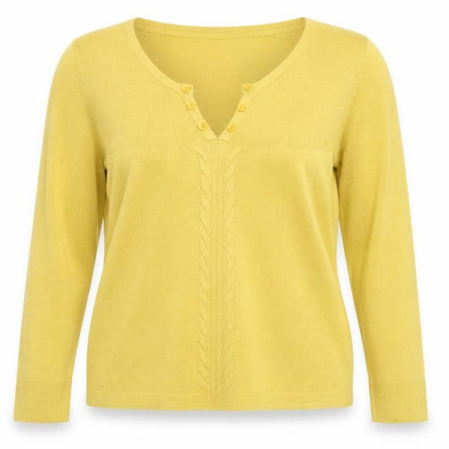Marks and Spencer Per Una Women's Yellow Acrylic V-Neck Jumper Size 20