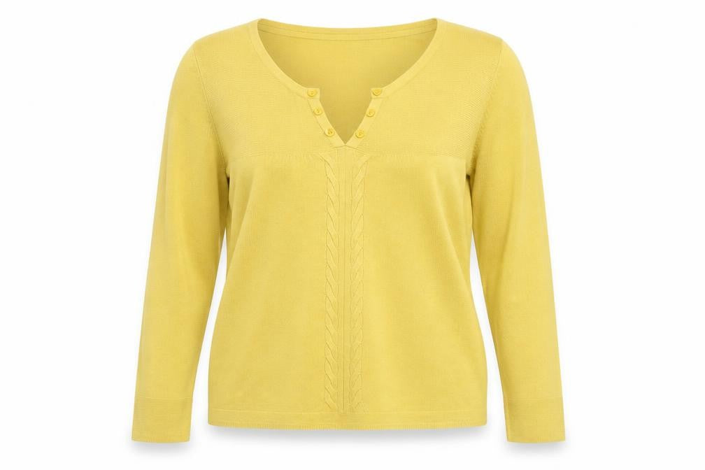 Marks and Spencer Per Una Women's Yellow Acrylic V-Neck Jumper Size 20