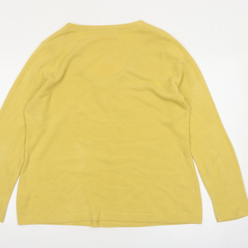 Marks and Spencer Per Una Women's Yellow Acrylic V-Neck Jumper Size 20