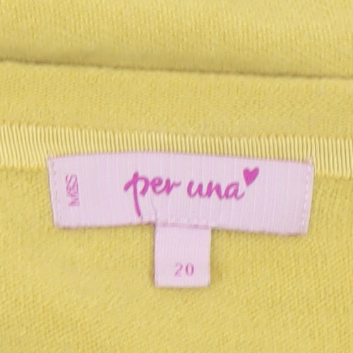 Marks and Spencer Per Una Women's Yellow Acrylic V-Neck Jumper Size 20