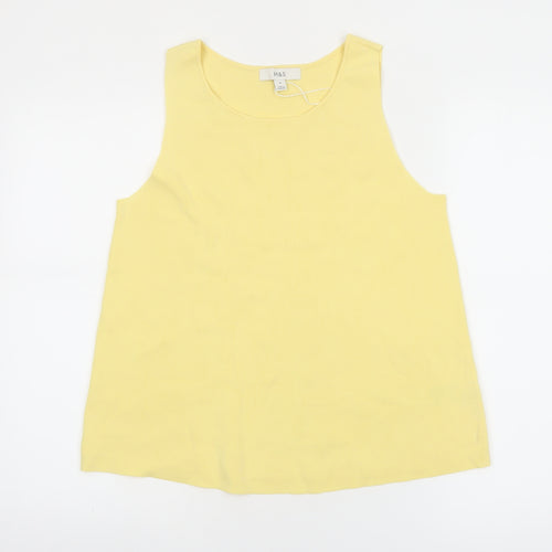 Marks and Spencer Women's Yellow Basic Tank Top Size M